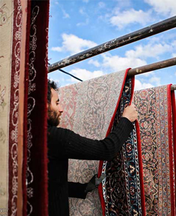 خشک کردن قالی در قالیشویی دولت آباد